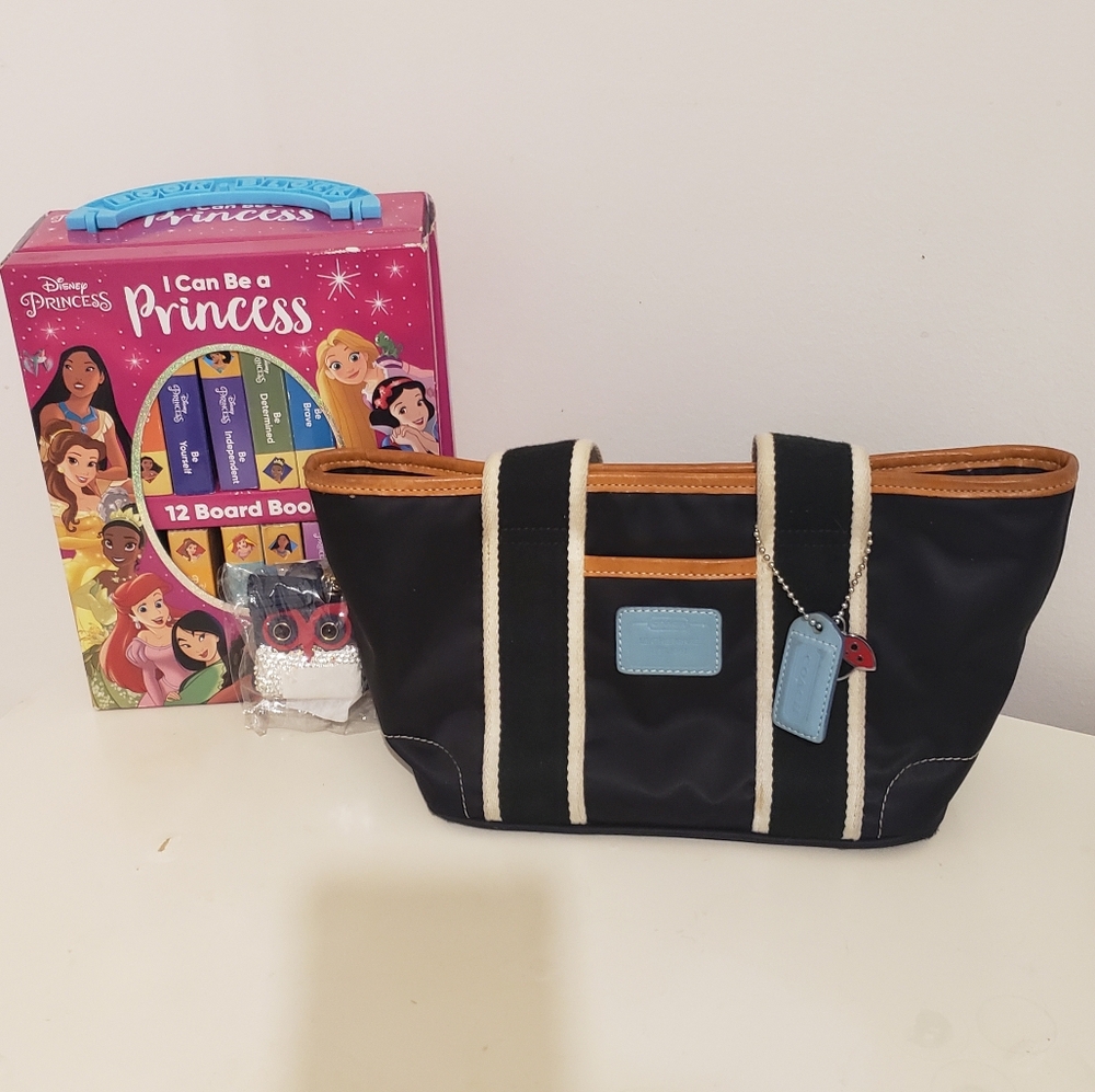 Mini Coach Tote with Owl Hermes Bag Charm Princess Mini Book Set